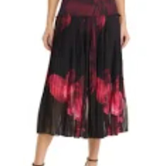 Ted Baker London Raychi Floral Print Tiered Pleated Hem A-Line Skirt US Size 2/3 - Picture 2 of 10